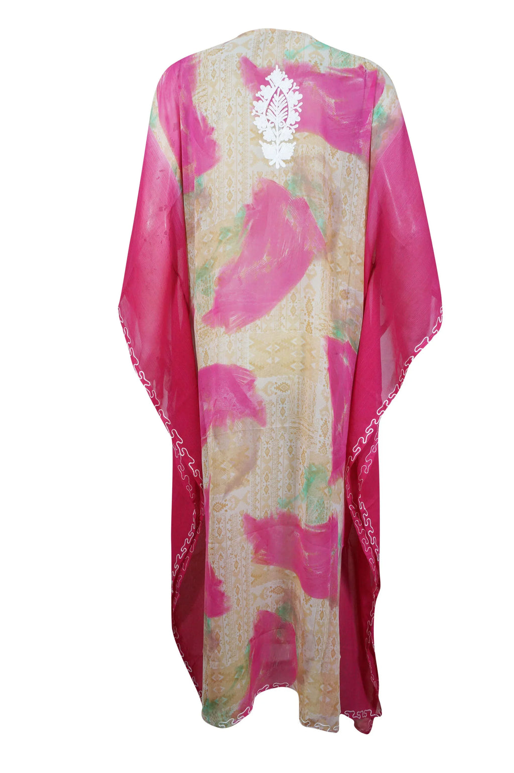Caftan Travel L-4XL Embroidery, Kimono Kaftan, dimension, Maxi Sexy With outfit, Sheer Coverup, Pink Beach Cruise Kaftan outfit One Womens