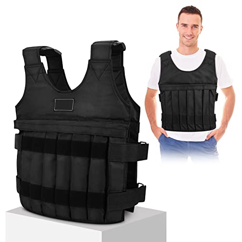 Boxing Workout 20kg Adjustable Women Weights Weight Sport and Without Vest, Training for 44LB, Capacity Bearing Fitness Jacket Exercise Black Men Weighted Vest