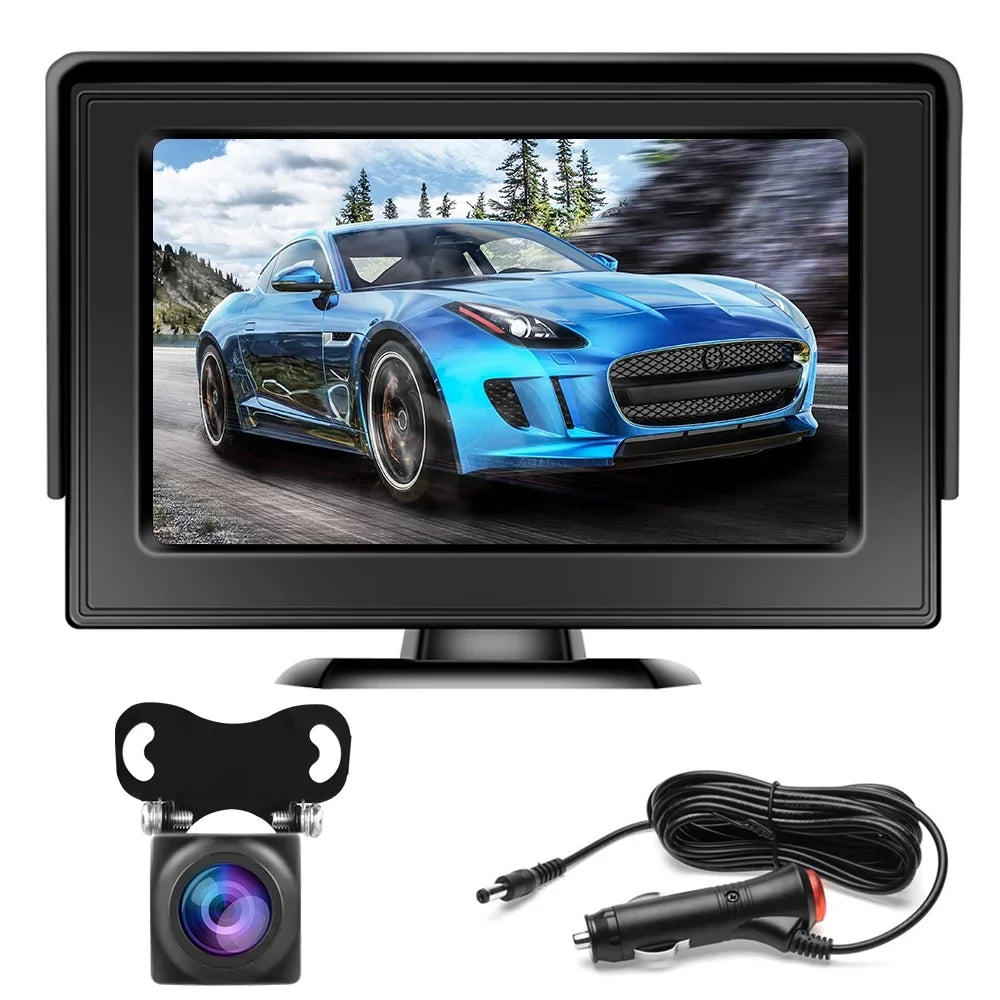 with Backup Stable 4.3’’ View Truck, for Camping Monitor& Reverse Camera Signal, SUV Installation automatic Kit Wireless Car, Rear Van, Digital display Camera