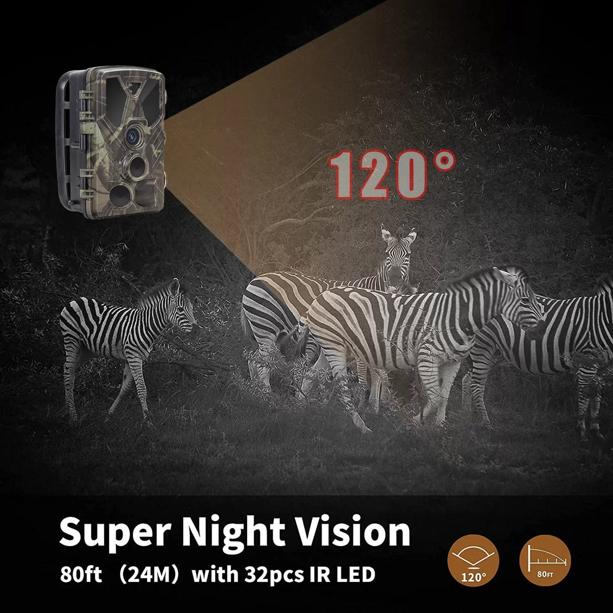 TF Monitor Camera Trail Wildgame Vision Waterproof Hunting LED HC-812A IR Card Night Monitors Hunting with Wildlife Camera 4K 32GB 36MP with Trail SuntekCam Trail