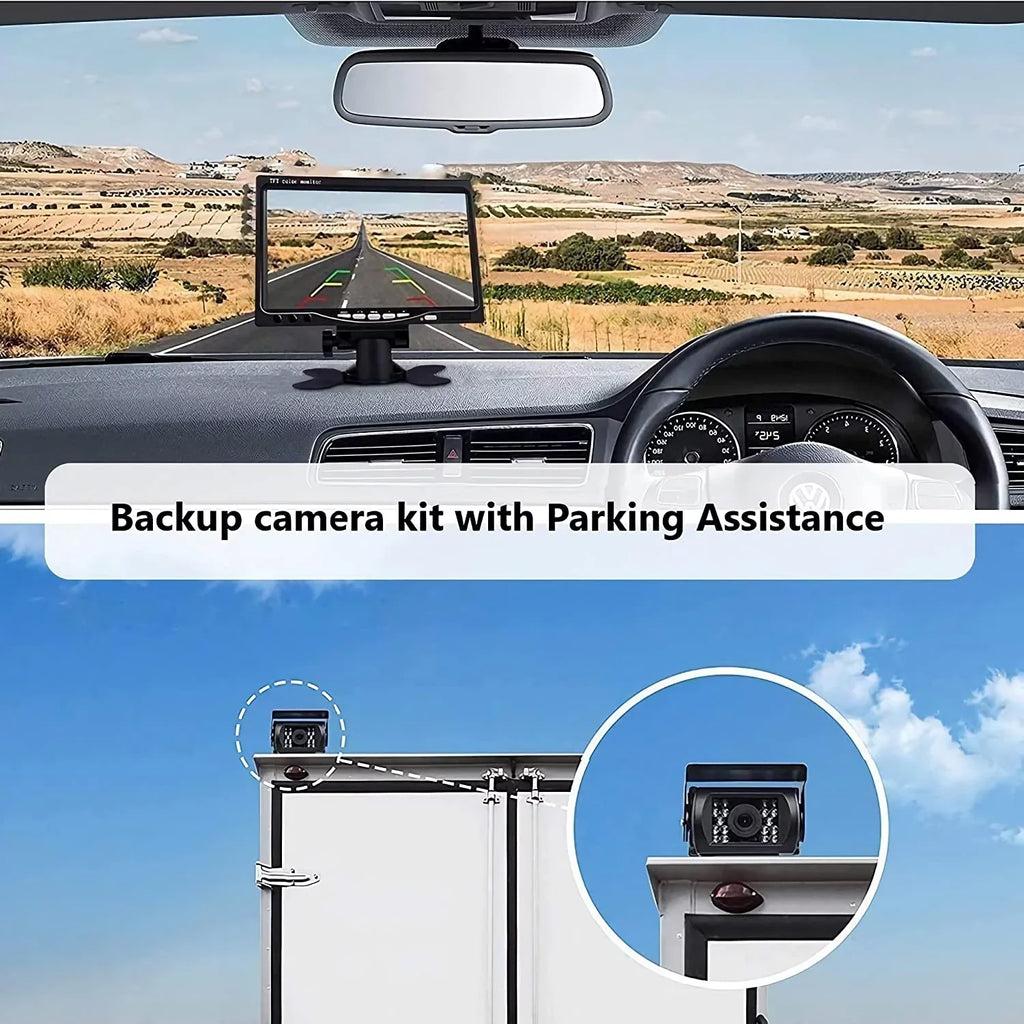 IR Wireless RV/SUV/Van/Pickup/Truck/Trailer RV 7 Camera 2 for and Kit Camera Backup Night Bileeko Vision inchMonitor Rear PCS View