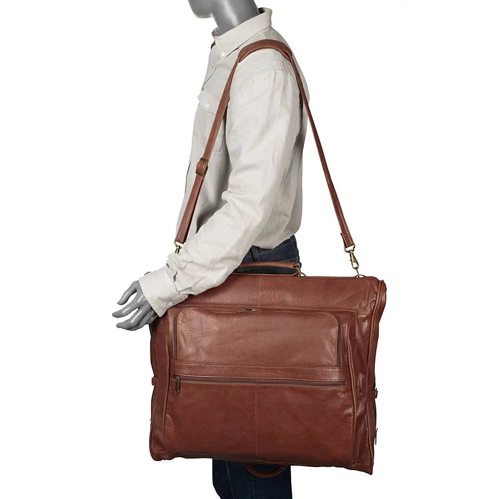 Garment Leather Three-suit Brown Bag-Color:Dark Amerileather