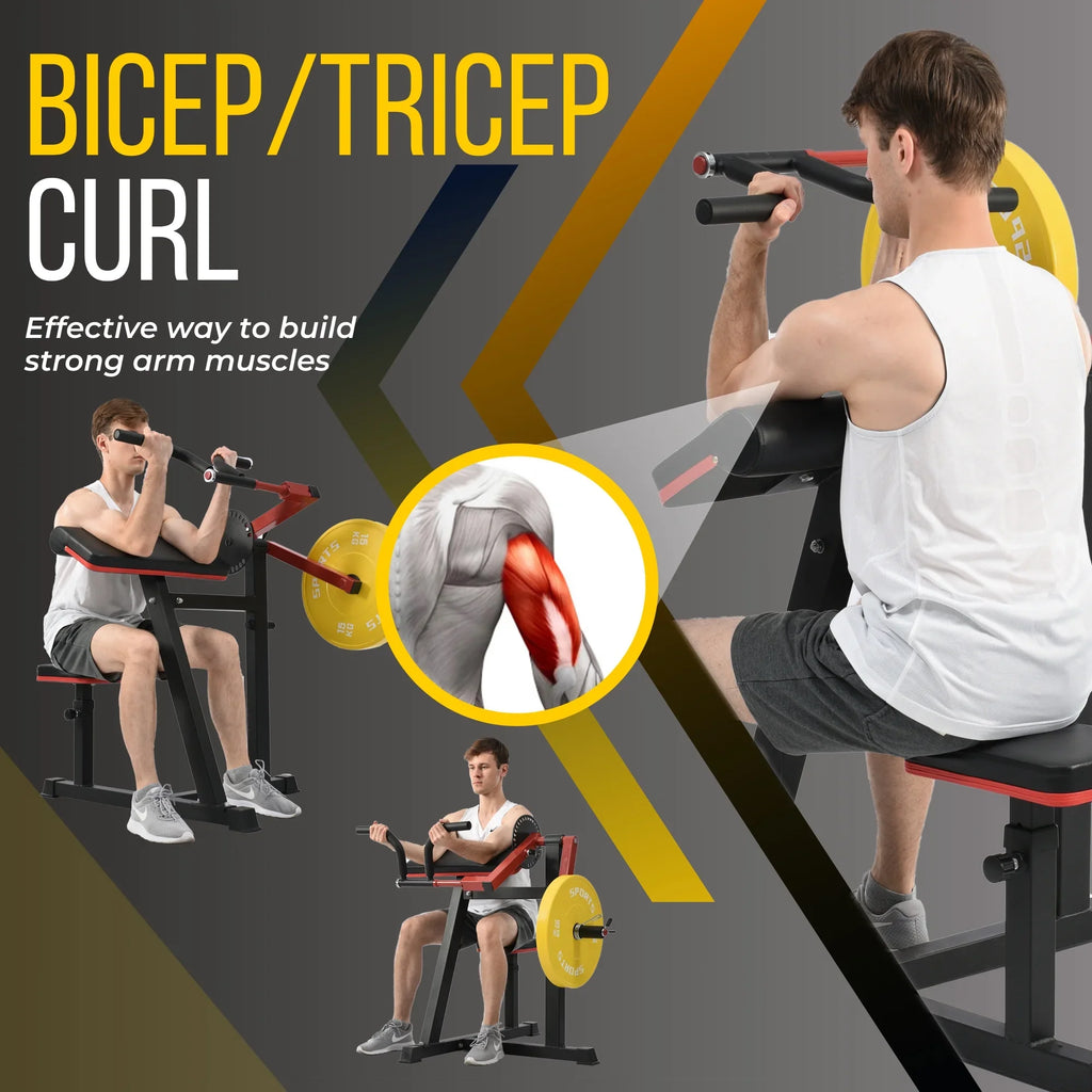 Gym Home Machine Tricep with Adjustable Machine Seat, and Curl Tricep Bicep Bicep Curls Extension