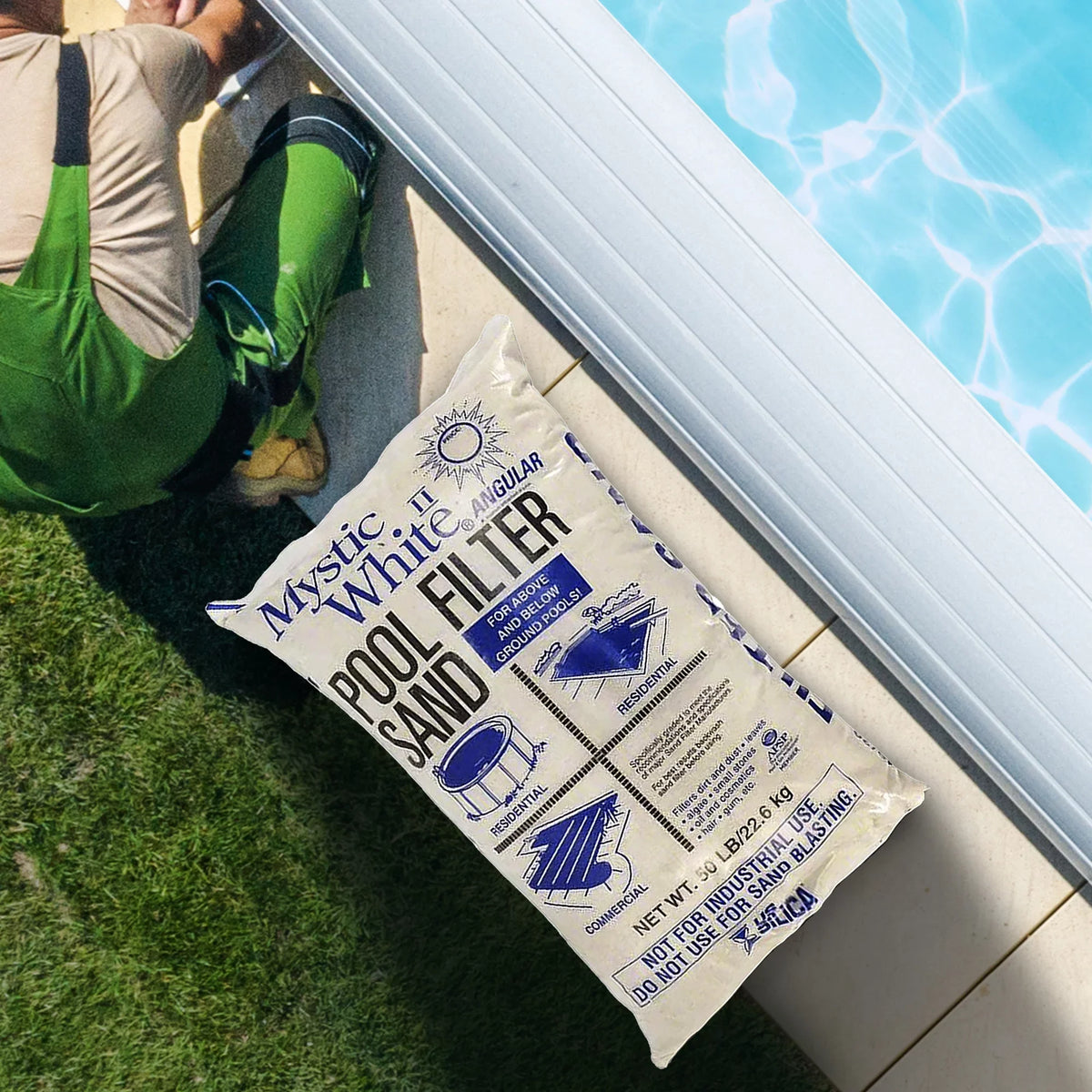 (2 Pack) Filter Sand, II Pool U.S. 50lbs Swimming Mystic White Silica White