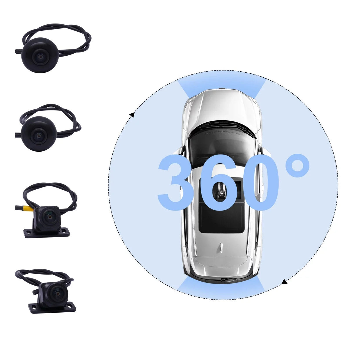 Recording System 360° DVR Miumaeov Panoramic 4-camera View Seamless Bird Car Kits 1080P