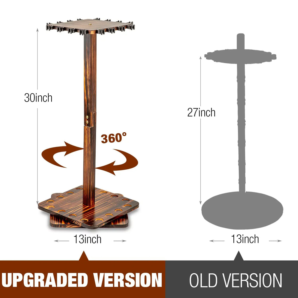 Rods 16 Holders Rotating to 360 Garage Wood Ghosthorn , Men Pole Holds Fishing for up Rod Degree Gifts for Fishing