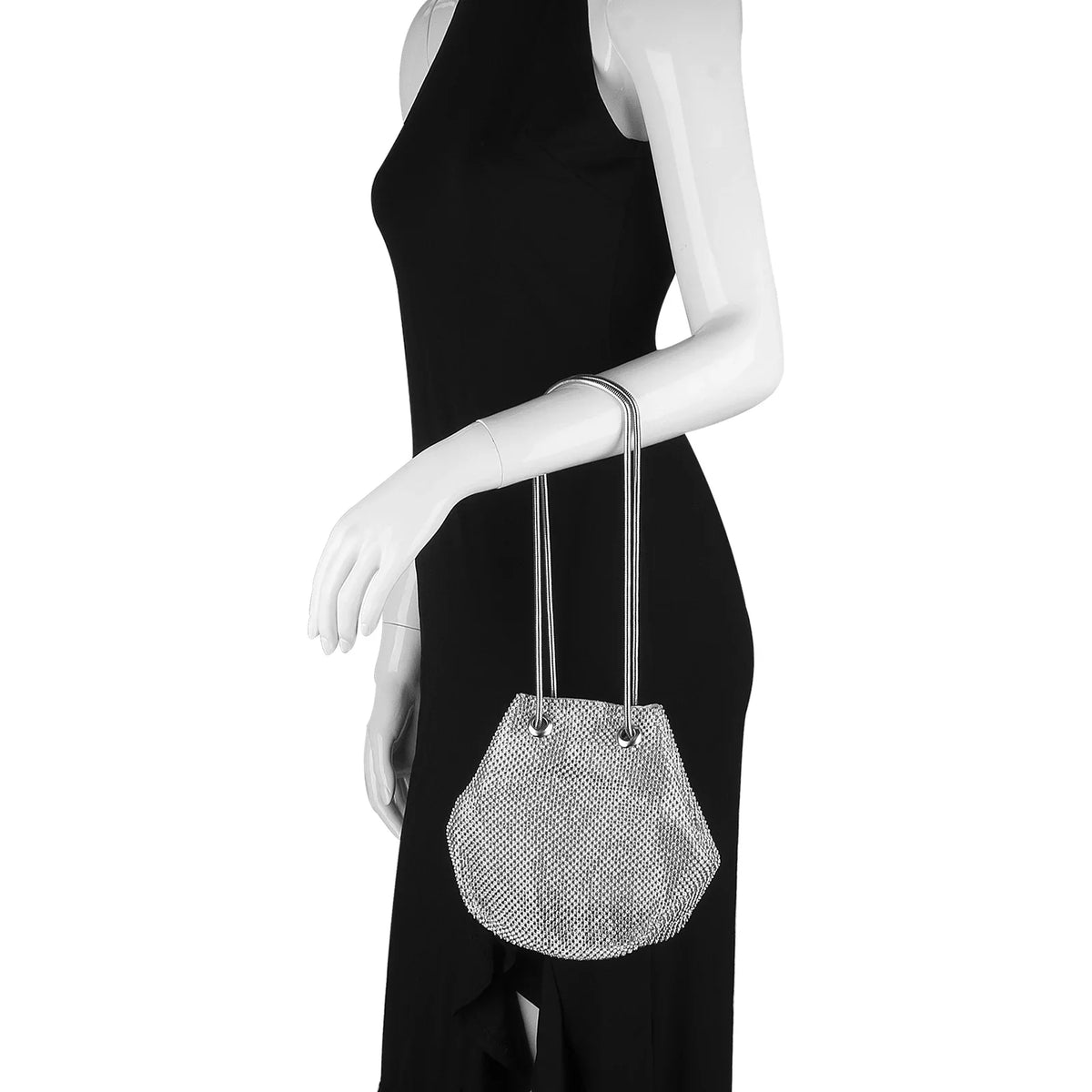 Crossbody for (Silver) Lady Prom Evening Party Women, Wedding Purse, Handbag Rhinestone Bag Shoulder Bucket