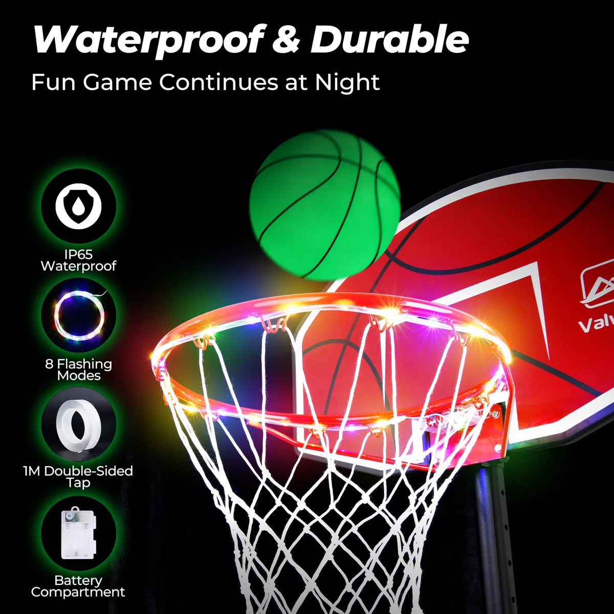Adjustable Swimming Basketball Balls Pump Pool Height With 45"-59" And Hoop Valwix 2