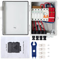 Grid Combiner VEVOR String, On Rated Breaker, IP65 Solar Box Combiner Lightning PV 15a Solar System, Panel Connector, with Off Fuse, Arreste Circuit 63a Current Box, / Waterproof for and 4 Solar