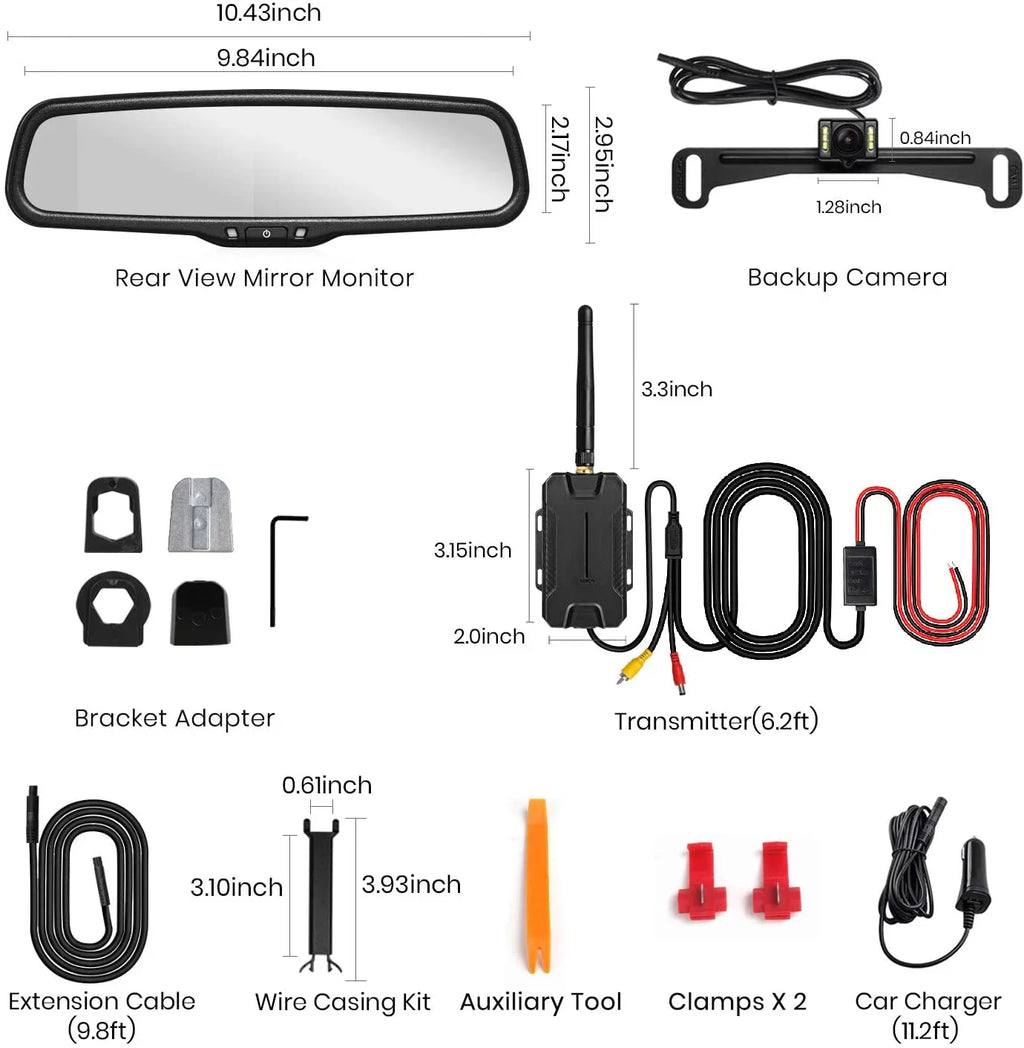 Rear Reversing System Vehicles Backup Trucks, Oem View for Super (T1400U) Car Camera Wireless Backup Look Night for Mirror Vision Camera Camera Auto-Vox