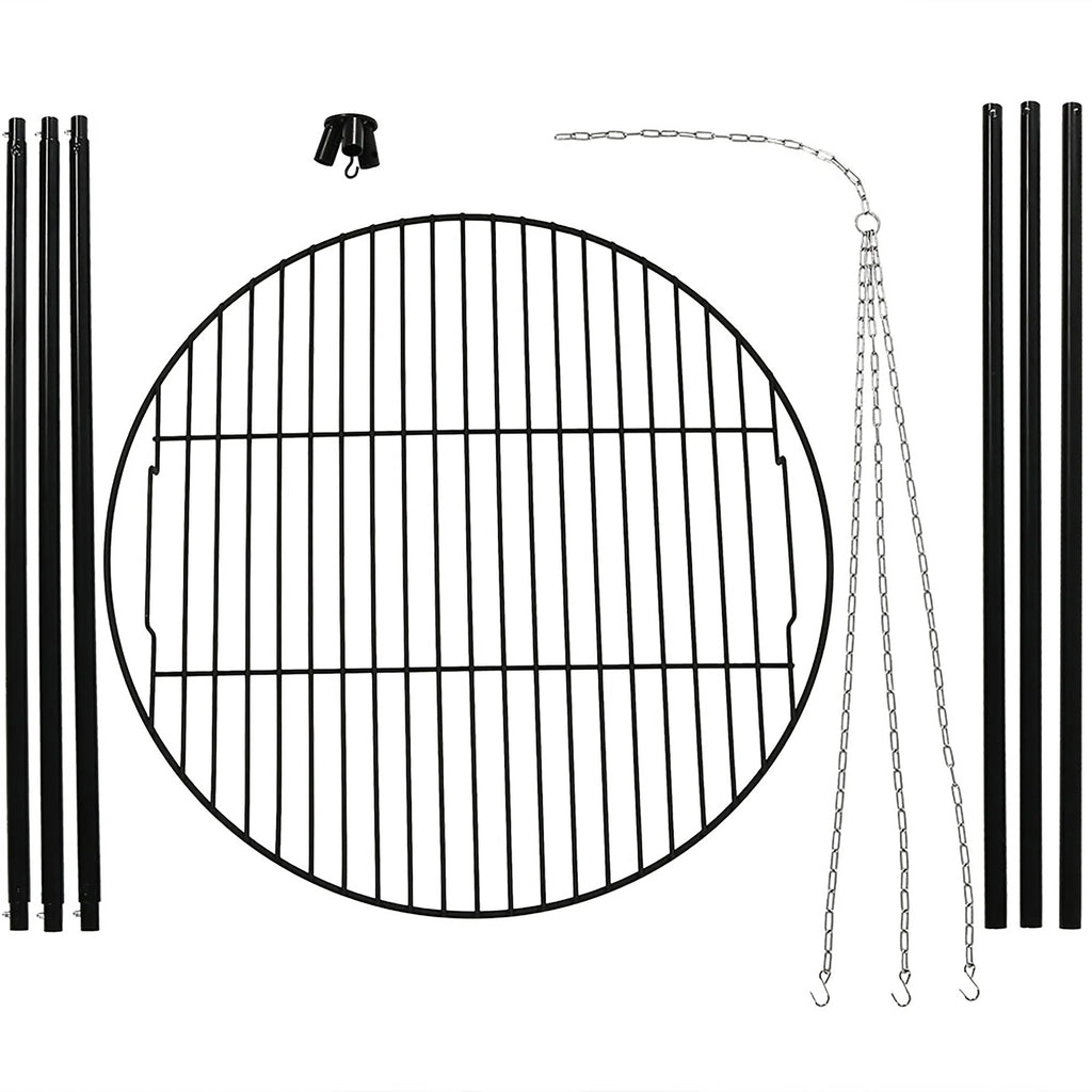Cooking Tripod Diameter with Sunnydaze - Set Grate Grilling 22"