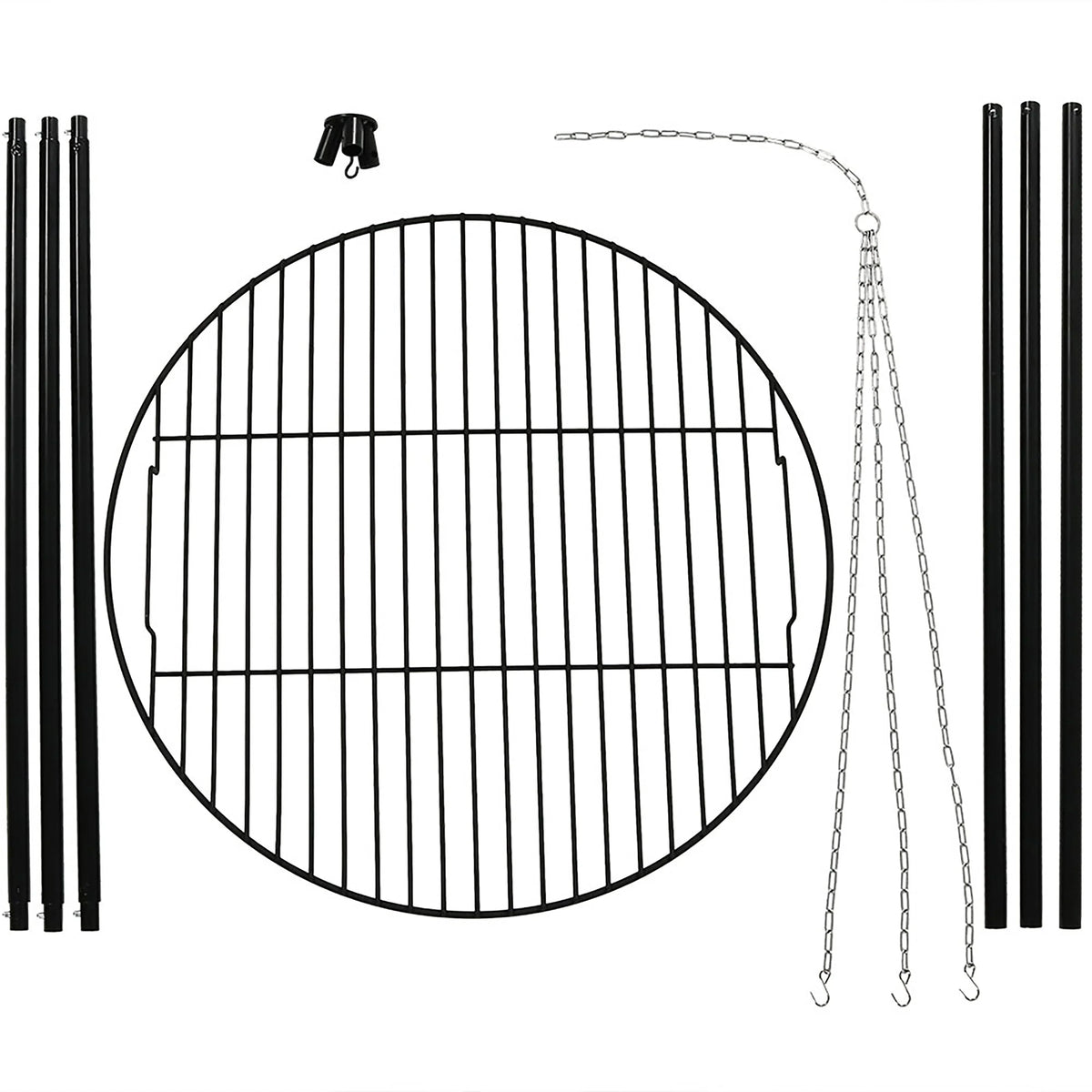 Cooking Tripod Diameter with Sunnydaze - Set Grate Grilling 22"