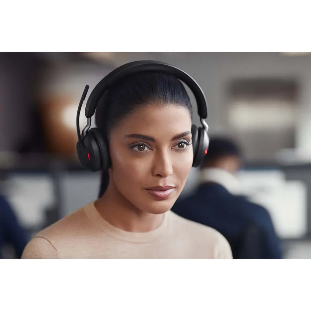 Stand Headset with USB-C USB-C Connector UC Black Ear Jabra Charging Single - - Evolve2 65 Mono