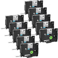 Brother Cable TZ-131 Wire 12mm TZe-131 Flexible 8m GREENCYCLE TZ Compatible TZe-FX131 Black 10PK on Clear ID for P-touch Tape TZe Label x TZ-FX131