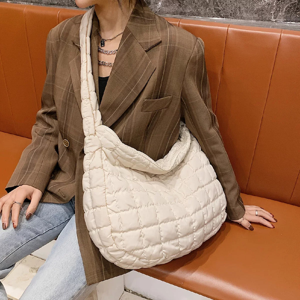 Tote Tote, Shoulder Argyle Capacity Junior Padded Bag, Quilted Bag Filled Crossbody Cotton Work Hobo For Quilted Large