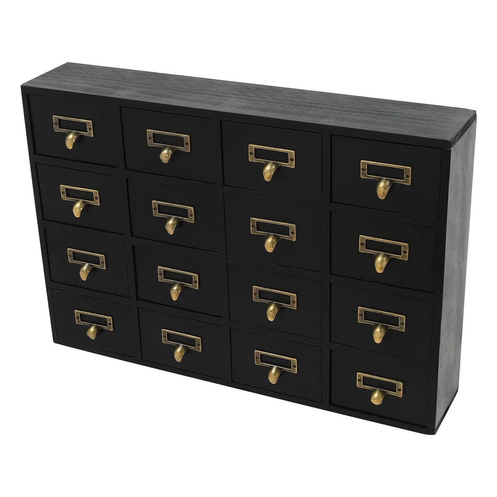 16 Wooden Drawers Drawer Desk Box, Organizer Herb New Storage Apothecary Cabinet