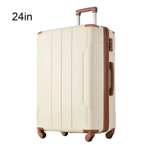 Suitcase (Single with Lock Spinner Luggage Hardshell 24'' Expandable TSA Luggage) Lightweight