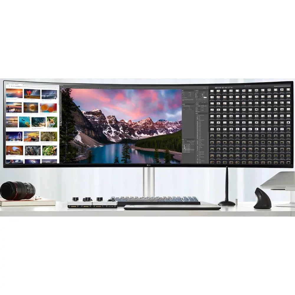 Box Curved FreeSync & DQHD IPS Premium Type-C, 49WQ95C-W Nano Monitor, Open Compatible and Adjustable LG UltraWide x Pro, (5120 HDMI 49" USB AMD NVIDIA G-SYNC 2.1 1440) 32:9 Tilt/Height/Swivel