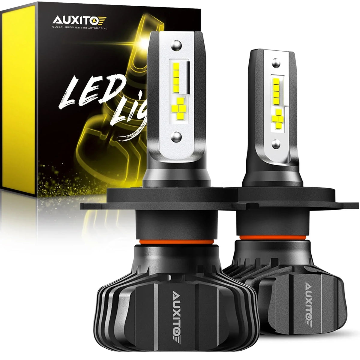 9003 2 Adjustable White, Dual AUXITO Kit 6500K Conversion Bulb LED Night H4 Beam 300% Beam Fanless, Pack Xenon of HB2 Visibility