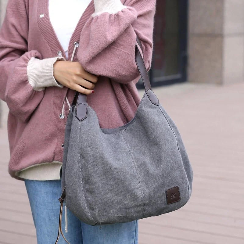Multi Purses Bags Canvas Shoulder Hobo Women Purse Handbags Totes Pocket