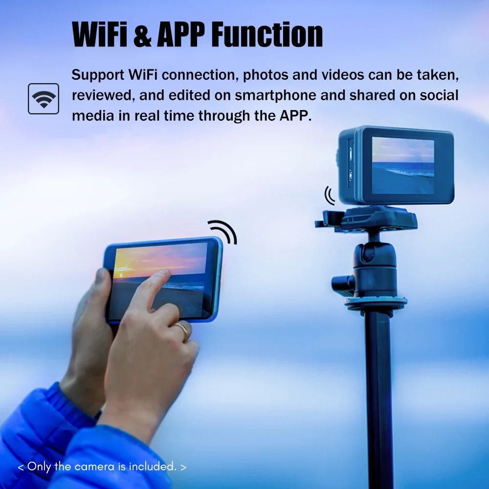 Purple Sport Waterproof WiFi 2.0 with 4K 8 ND4 170° Camcorder Screen for Inch DV Screen CPL Camera Wide Macro 40m 24MP EIS Lens Angle Dual Sports exterior 16