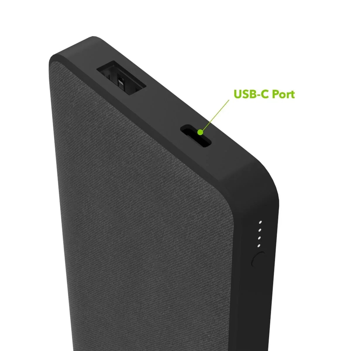 (1) Large Port, 18W PD Includes Input/Output Power Travel-Friendly, Port to USB-C 10,000 Bank Battery, USB-A Power mophie - Powerstation Fast mAh with Internal PD Charging Cord USB-C (1) and USB-A