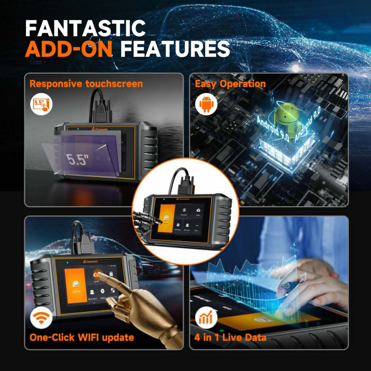 Scanner TPMS fit OBD2 Reset Scan Diagnostic Reader Coding Code FOXWELL Relearn for Tool NT710 Bi-directional