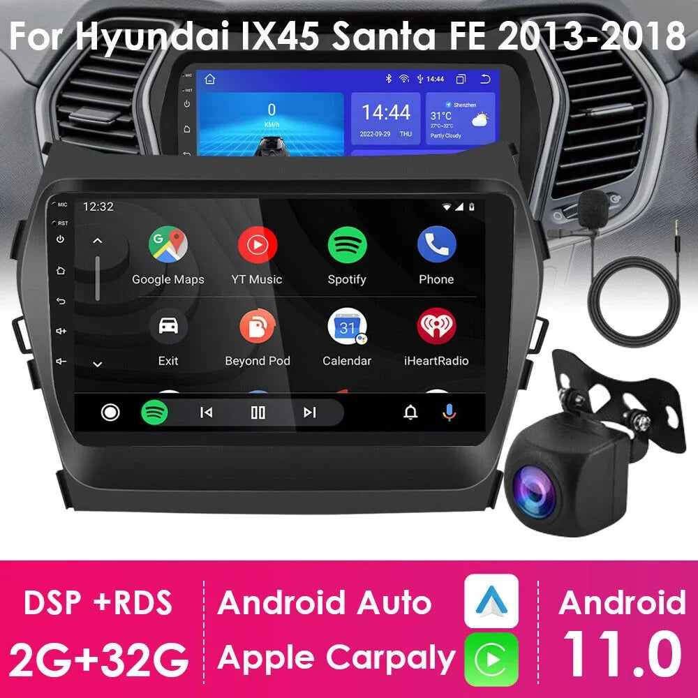FE Hyundai - GPS 11 Santa 2+32GB Fit Car 2013-2018 Storage - Navigation IX45 Perfect Android for