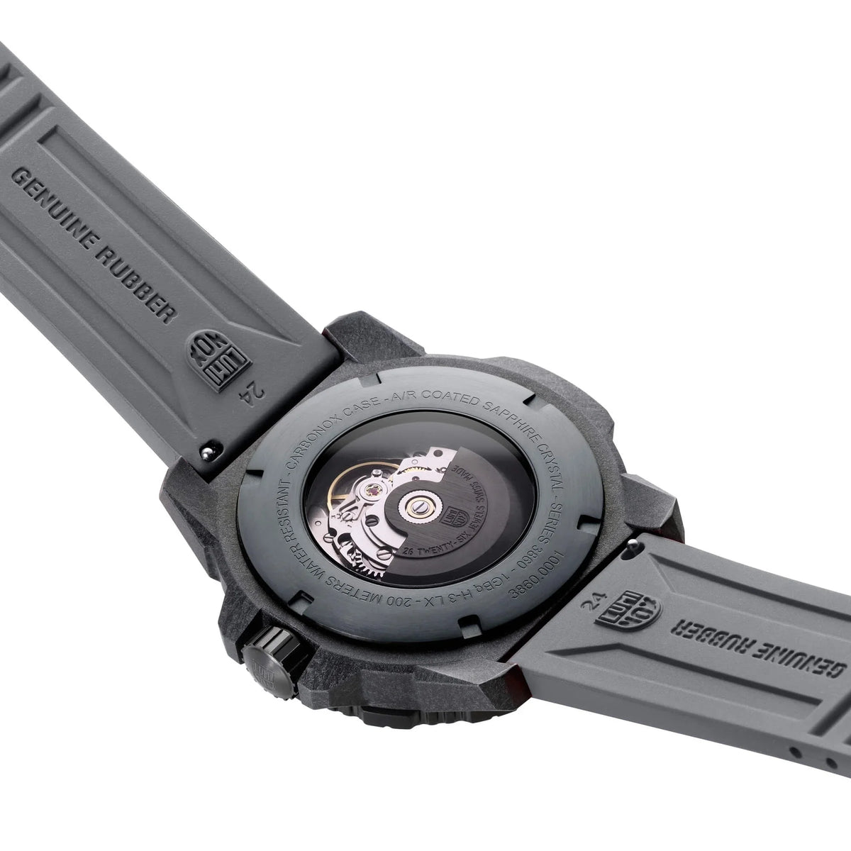 Luminox Grey XS.3862 Carbon Men's Strap Watch Master Seal Rubber