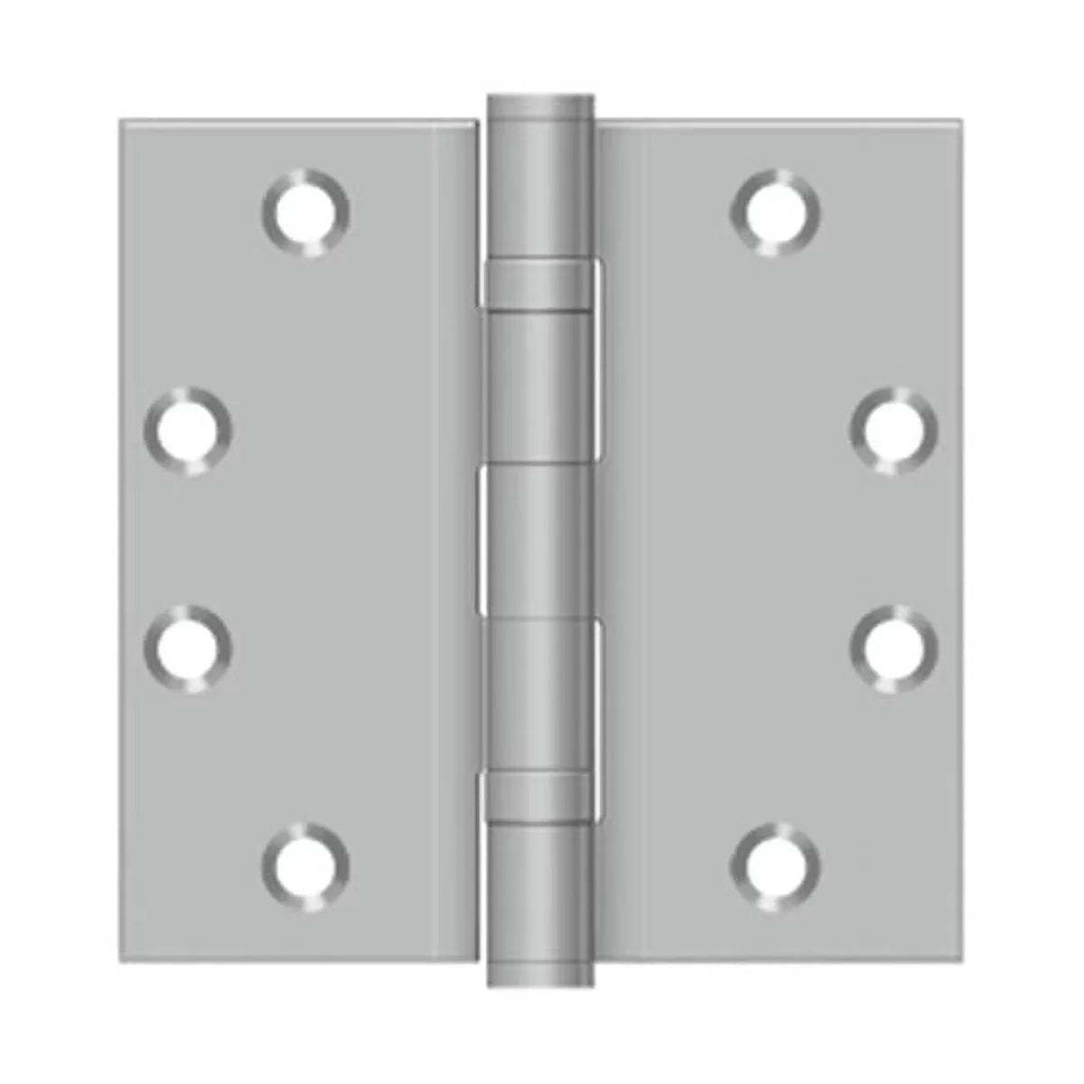 2BB Stainless x Square Steel Brushed Stainless Hinge, 4.5 in. 4.5