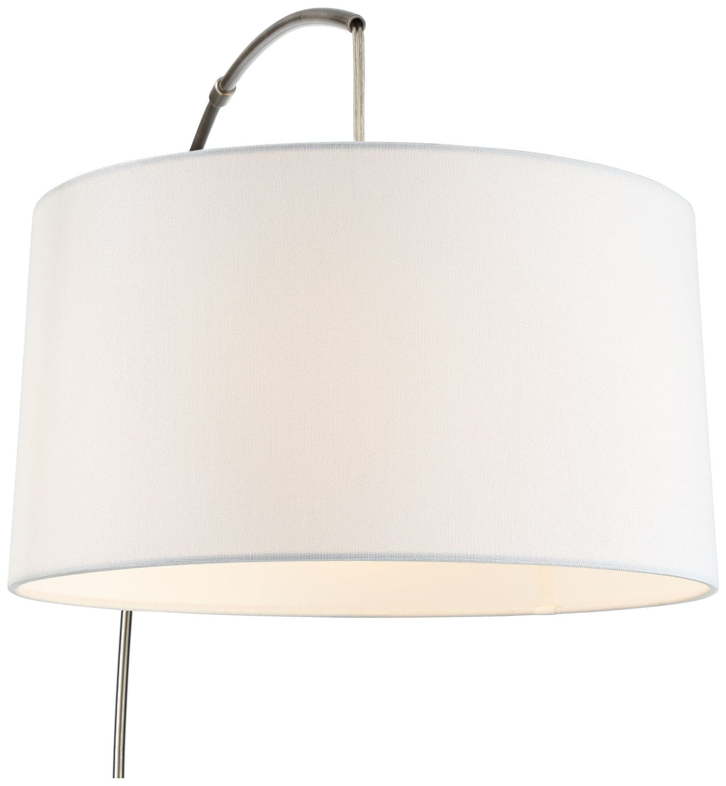 72" Charging with Modern Floor Lamp Room Reading for House White Port Lighting Drum Arc Tall 360 Living Nickel Shade Brushed USB