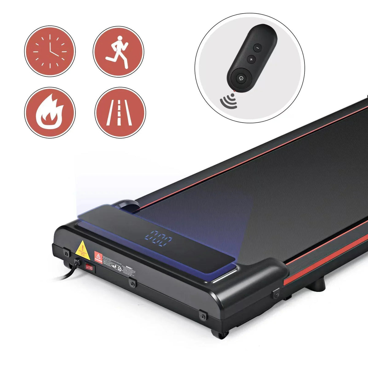 Pad w/0.6-3.8MPH LED Quiet Display, Small, Walking Portable for Walking Under Treadmill Control, Treadmill Pad, Walking Home Jogging, for Motor Desk 2.5HP Speed Remote