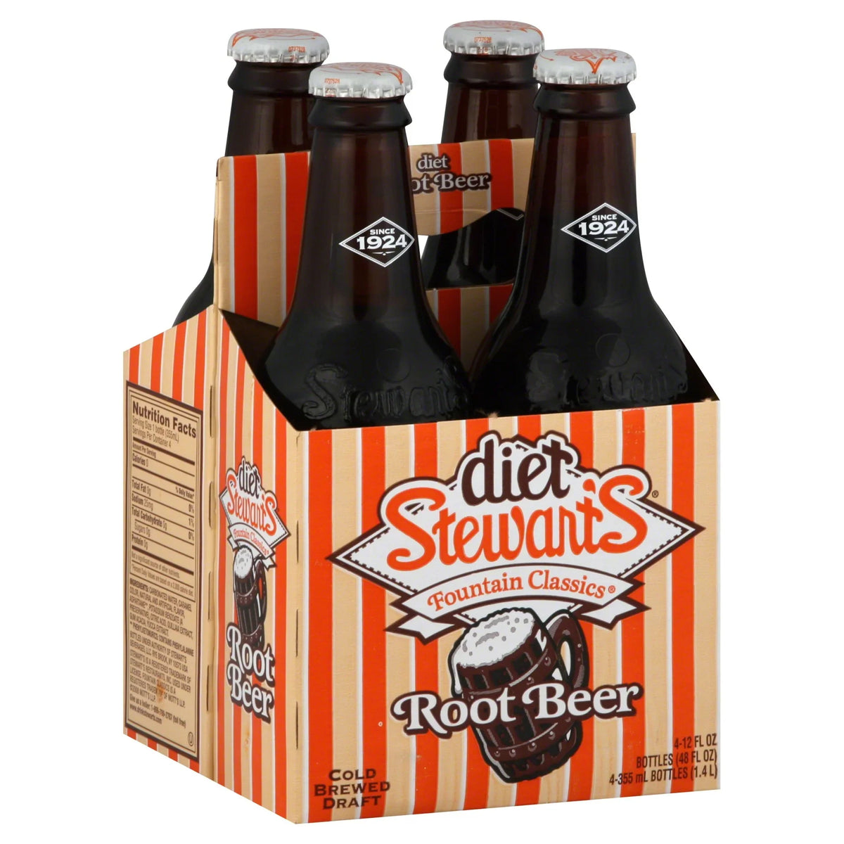 Stewarts 24 Root Beer-355Ml X Bottles Diet