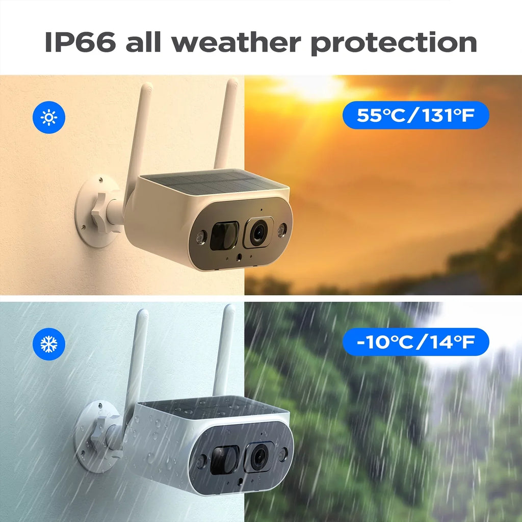 WiFi Solar Bullet Powered Surveillance Pack Camera Wireless Security 2K/4MP Camera exterior Battery SC15 Toguard 2