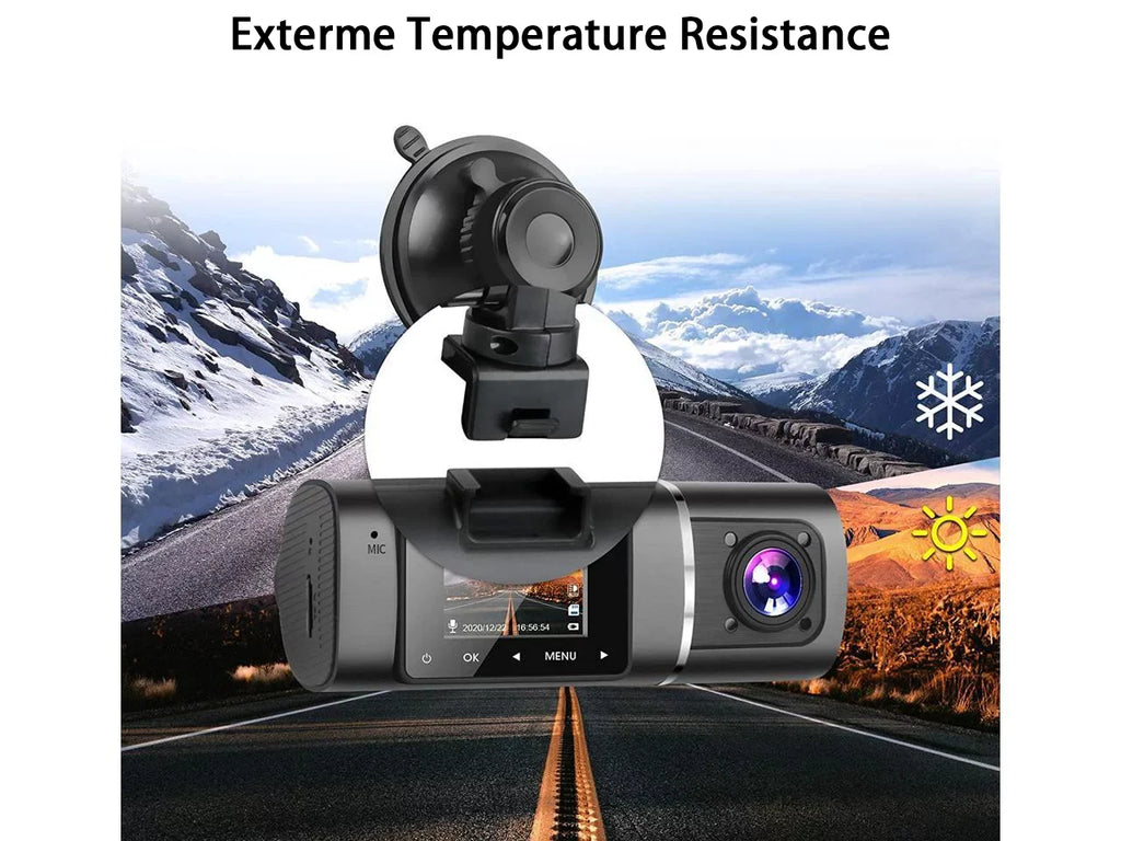 Included FHD Recorder Dash Inside Vision Rideshare Cam for Night Recording Infrared Kit Cabin G-Sensor Car Dual Front with Loop Camera WDR Driving Hardwire Taxi 1080p+1080p