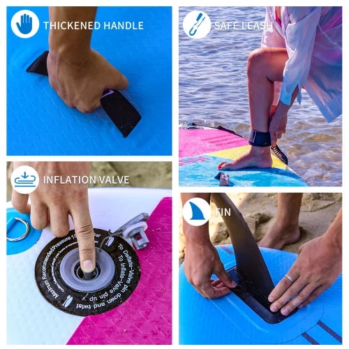 Boards Paddle, Pump,Wide Up Non-Slip Stance, & & With Backpack, Hand Comfort Adults 10'8''*33"*6" Deck Inflatable Premium Stand Accessories for Paddle Youth Leash, SUP