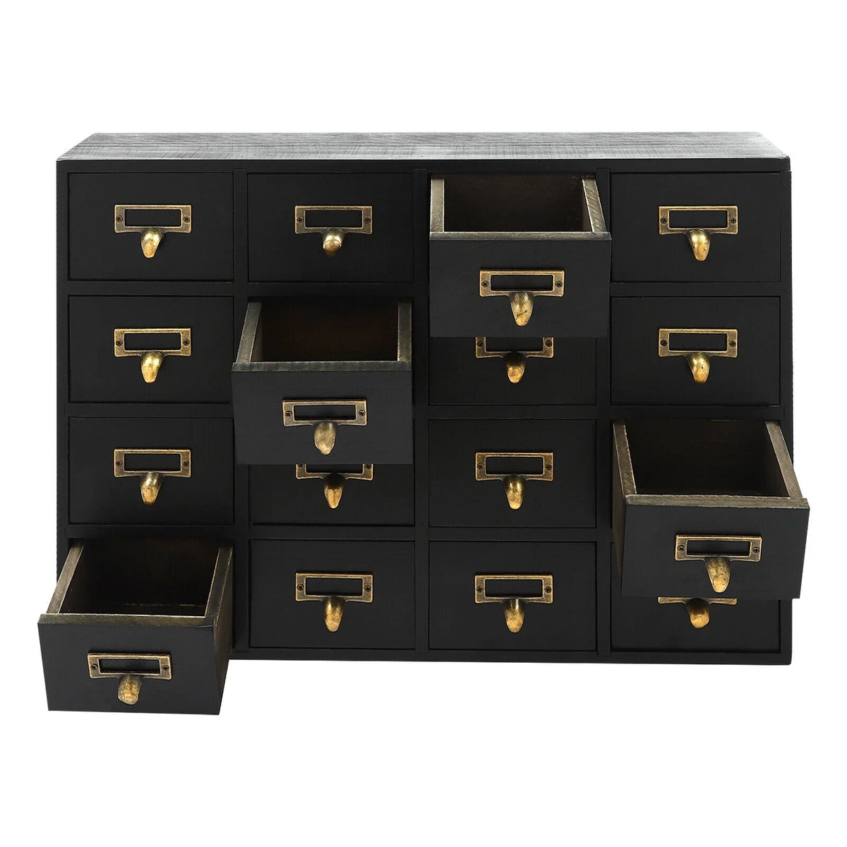 16 Wooden Drawers Drawer Desk Box, Organizer Herb New Storage Apothecary Cabinet