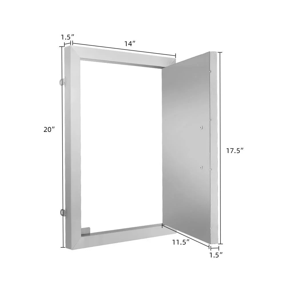 Wall 14 Island Zimtown BBQ BBQ Single Access for Door Steel 20inch Cutout Door Stainless x exterior