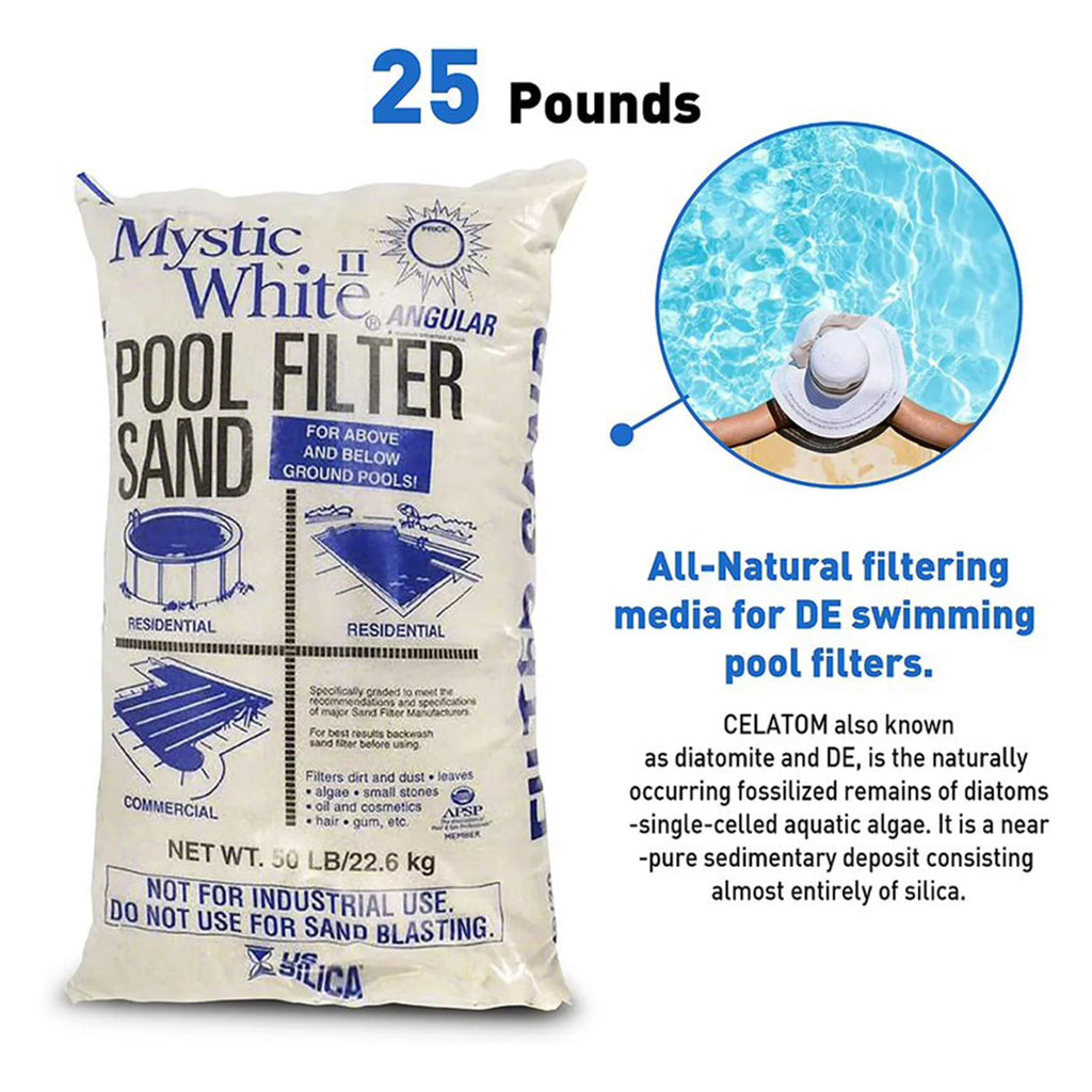 (2 Pack) Filter Sand, II Pool U.S. 50lbs Swimming Mystic White Silica White