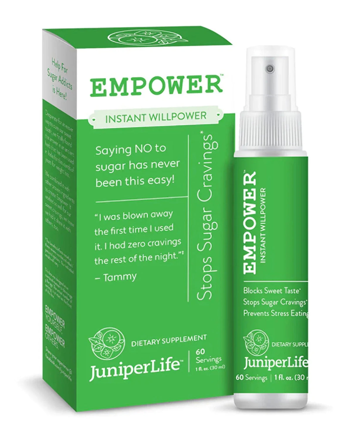 JuniperLife Empower Willpower™ - Food Sugar Instant Healthy for Cravings Choices Help