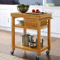 Cart Wheels, Food Cart Island Drawers Locking Towel Bamboo With On Casters, Trolley Shelves, Block Wood Prepping Kitchen Rack, Rolling Butcher