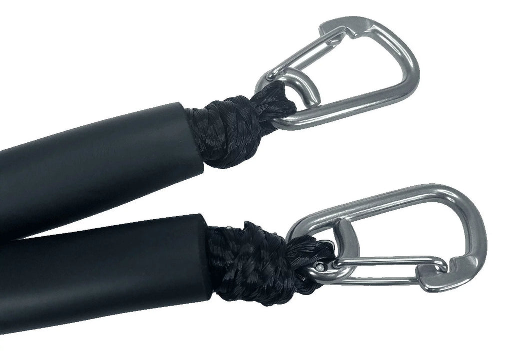 4'-5.5' Ski with Jet Pack liquid Bungee Mooring Pactrade Line PWC & (Black Kayak Fresh White) Hook Pontoon Marine Snap Use SS316 2 Salt Dock Boat and Rope