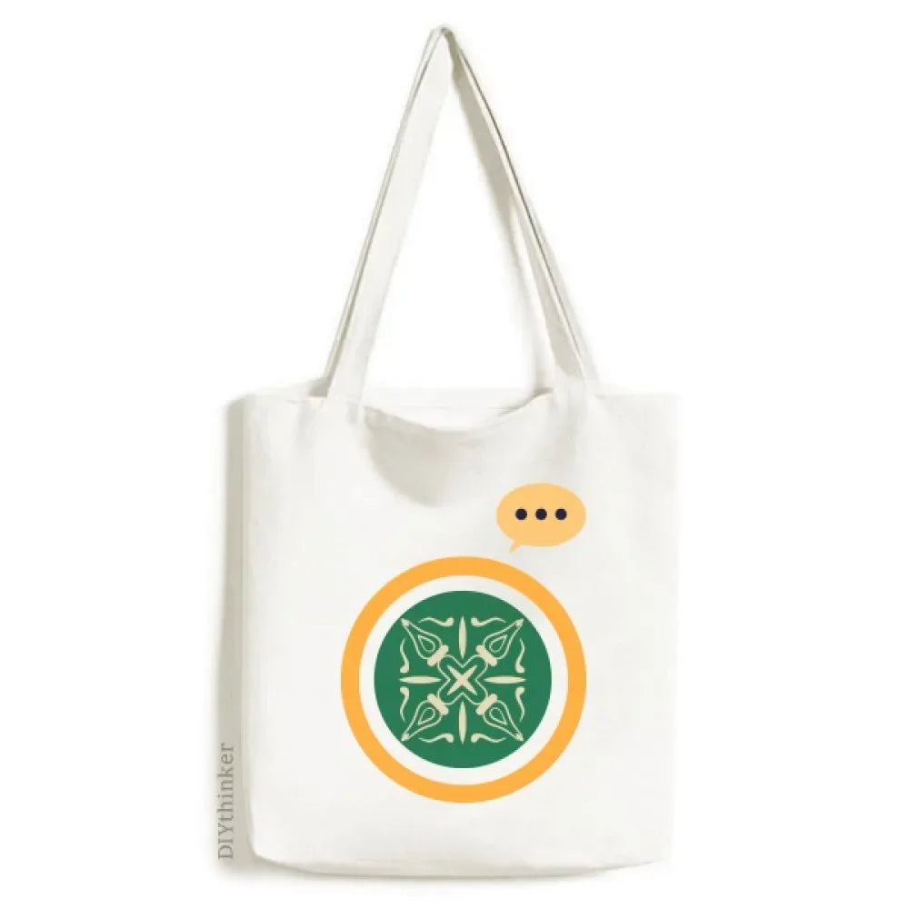 Green Sack Decorative Pattern design Bag Canvas Tote Shoulder Talavera Expression