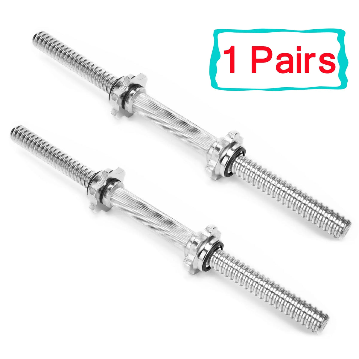Adjustable Weightlifting - 1 Handles/ Threaded Bar inch 45cm Hex - Weight Dumbbell Fit SAYFUT Plate Dumbbell nut Accessories, 17.77''/ Standard Handles