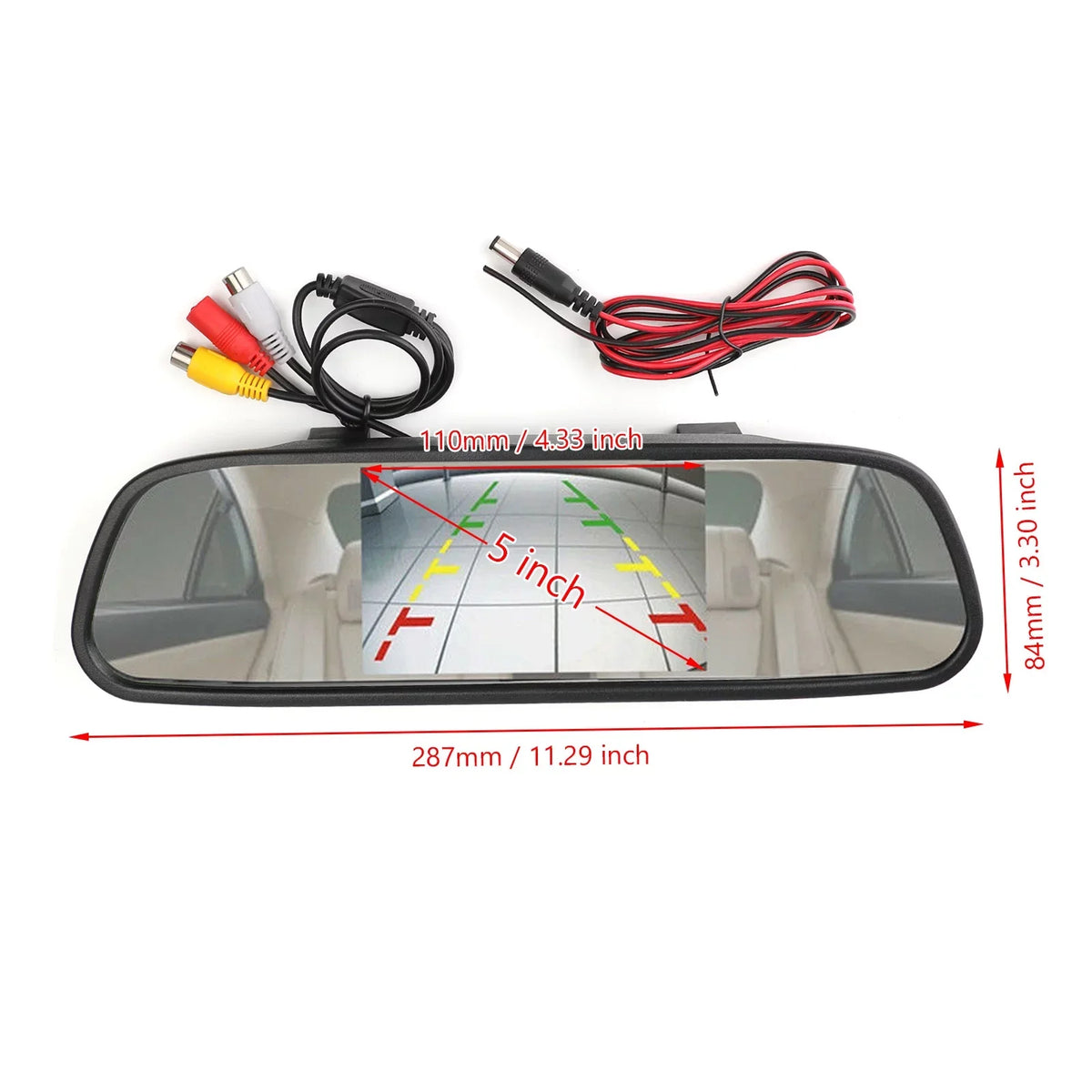 Monitor Mirror 2-DAY LCD Kit Mad TFT Universal Hornets Camera 5.0" + Car System Vehicle 170