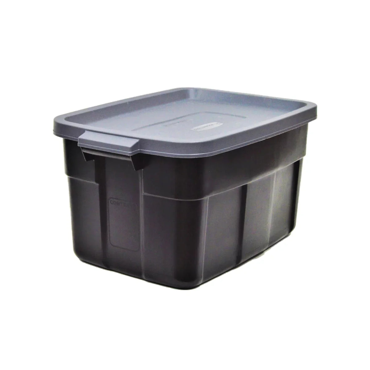 Stackable Roughneck Rubbermaid Handles, Easy Tote 31 Stay Gallon Container Tight Pack) Lid Gray Storage & Carry (3 Black/Cool with