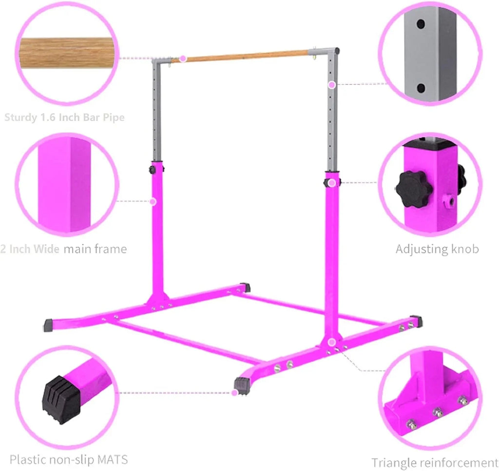 with Bar Training Pad for Foam Athletic Gymnastics Pink Removable Expandable Free