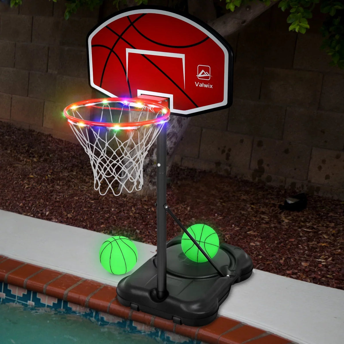 Adjustable Swimming Basketball Balls Pump Pool Height With 45"-59" And Hoop Valwix 2