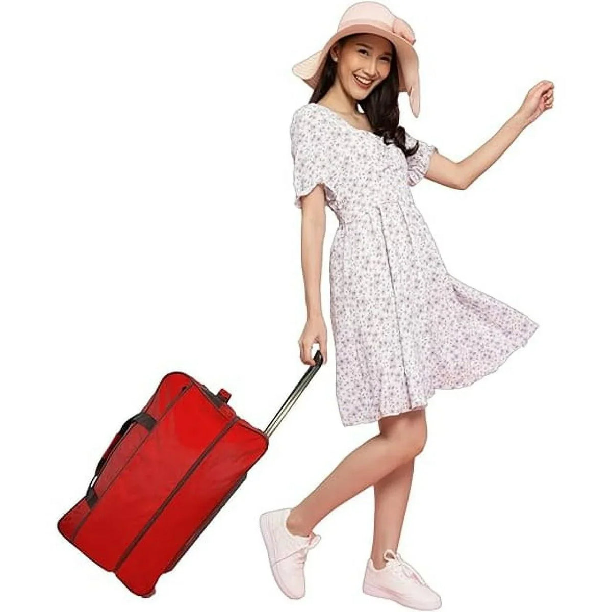 with Travel Bar - System, Multi-Pocket - Duty Bag Iron Duffle Collapsible 28" Red Bag Heavy Wheels
