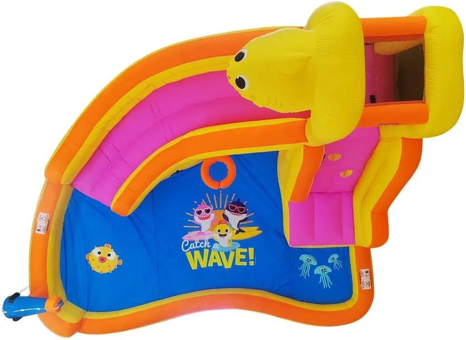 Bounce Wet Kids Pink Fun, Park, Shark liquid or Fong liquid Waterslide Funormous Slide Baby with Dry, Sprayer, exterior Inflatable liquid Blower House Curve Backyard Includes Slide, Pool Party &